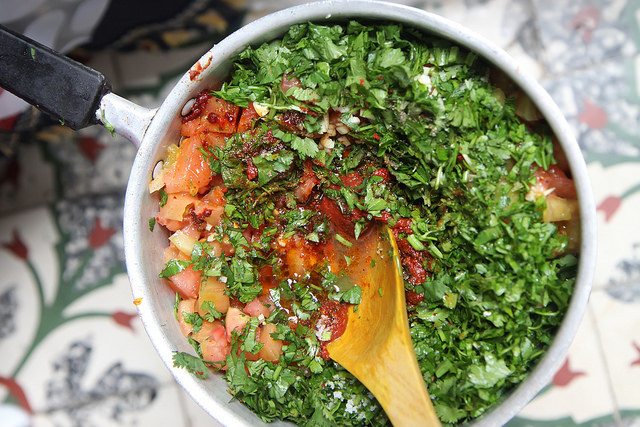 Making Moroccan Salad by Olga Irez of Delicious Istanbul