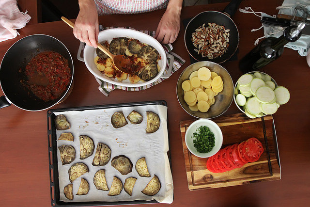 Making Vegetable Casserole by Olga Irez of Delicious Istanbul