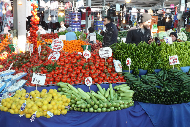 Vegetable Stall in Turkey, by Olga Irez of Delicious Istanbul