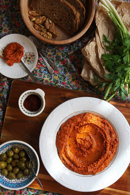 Muhammara, Red Pepper and Walnut Dip by Olga Irez of Delicious Istanbul