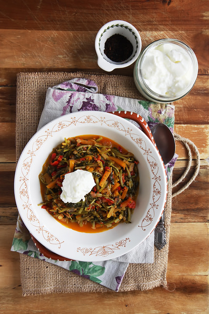 End of Summer Purslane Stew by Olga Irez of Delicious Istanbul