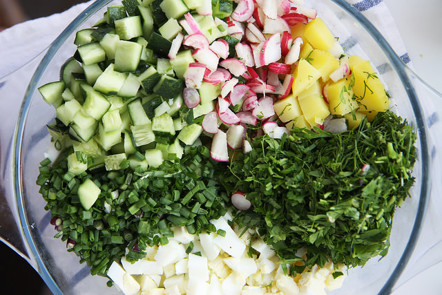 Okroshka, Russian Summer Soup by Olga Irez of Delicious Istanbul