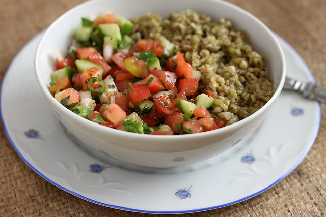 Shepherd Salad with Freekeh by Olga Irez of Delicious Istanbul