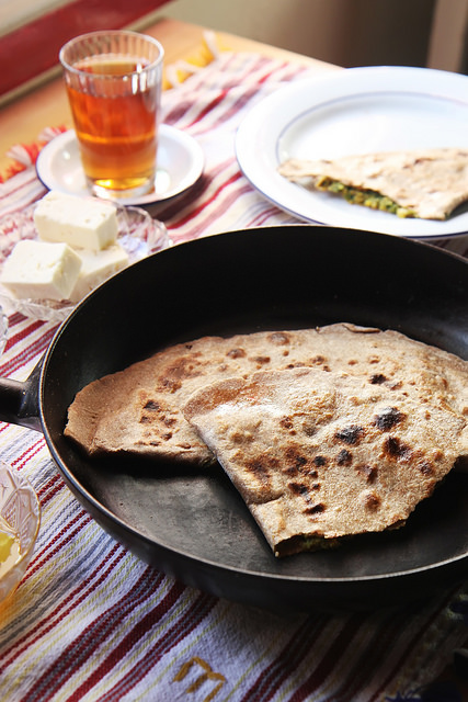 Gözleme with Chickpeas, Pumpkin and Spinach by Olga Irez