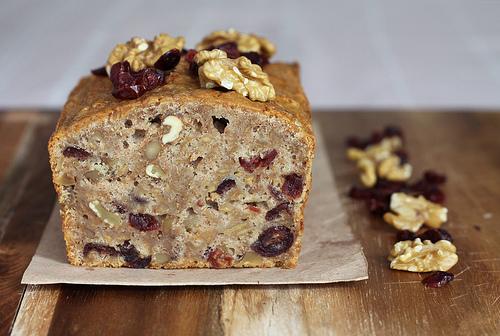 Quince and Walnut Cake Styled as Banana Bread