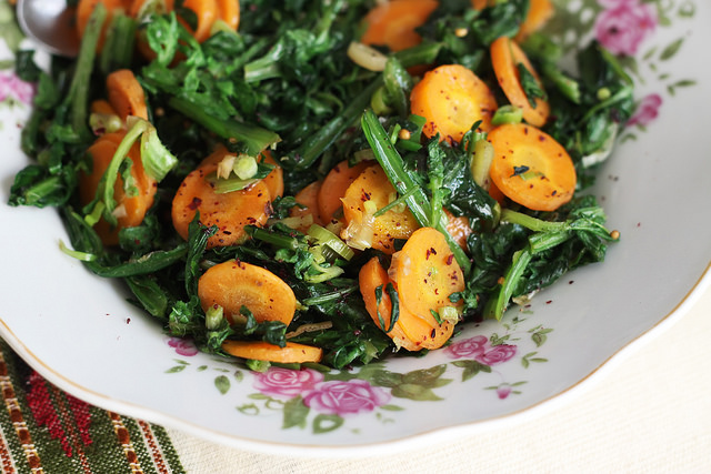 Warm Salad of Poppy Greens by Olga Irez of Delicious Istanbul