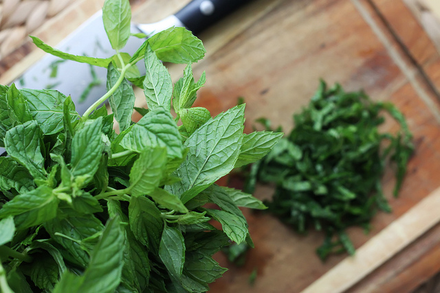Gözleme with Smoked Eggplant, Goat Cheese and Mint