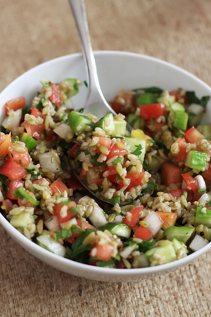 Shepherd Salad with Freekeh by Olga Irez of Delicious Istanbul