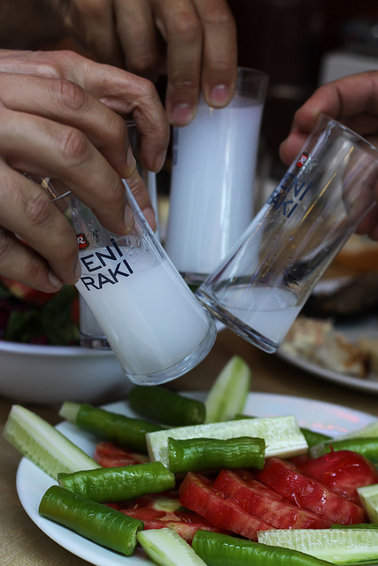 Raki drinking by Olga Irez of Delicious Istanbul 