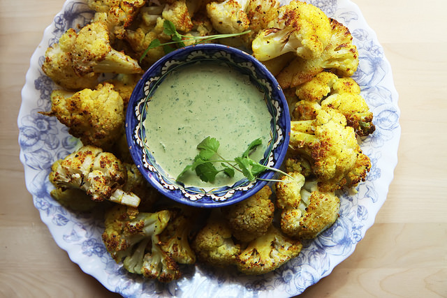 Spice Roasted Cauliflower with Green Tahini by Olga Irez