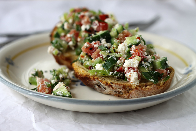 Çökelek Salatasi (Mediterranean Whey Cheese Salad) by Olga Irez of Delicious Istanbul