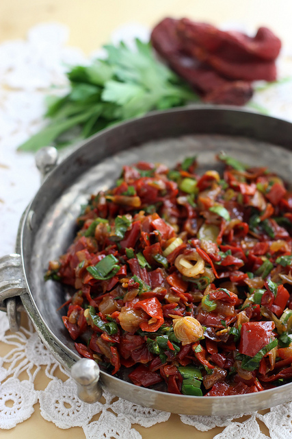 Sun-Dried Red Pepper Salad by Olga Irez of Delicious Istanbul