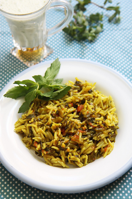 Purslane and Tomato Pilaf post image